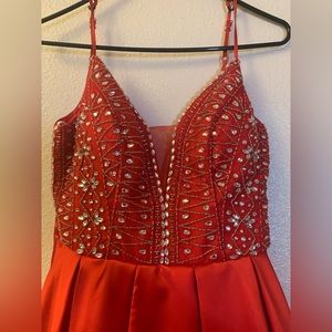 Red spaghetti 15 dress